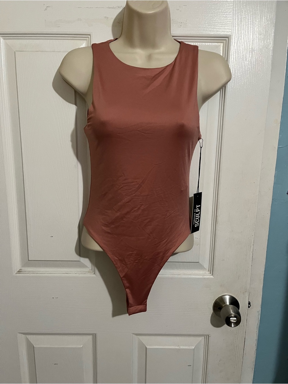 Forever 21 Sculpt Rust-Toned Sleeveless Bodysuit rose gold